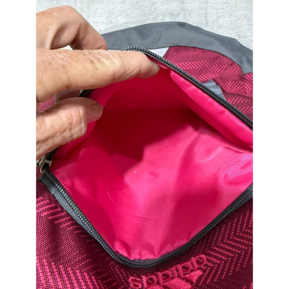 Adidas Mad Spring Backpack Burgundy Pink Gray Travel School‎ Bag Pack - Picture 9 of 9